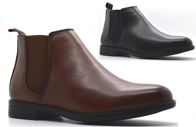 Herren Chelsea Arbeitsstiefel Slipper Knöchel Kunstleder Händler Freizeit Elegant Schuhgröße