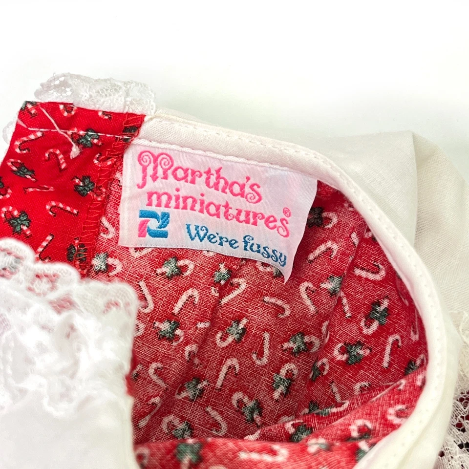 Marthas Miniatures We're Fussy Red Lace Candy Cane Pageant Full Circle Dress 3T? - Image 4 of 4