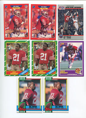 Eric Wright 8 card lot Missouri Tigers / San Francisco 49ers
