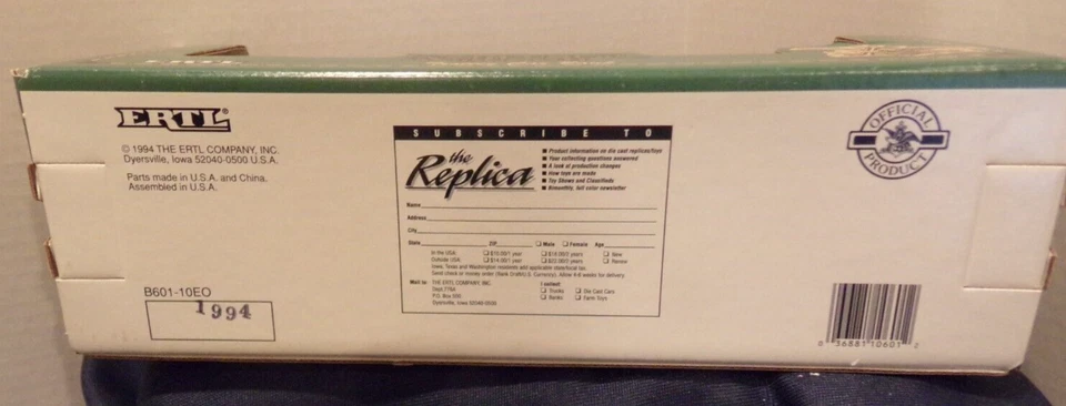 Ertl Anheuser Busch 1994 carro banco escala 1/43 nuevo en caja Foto 2 de 4