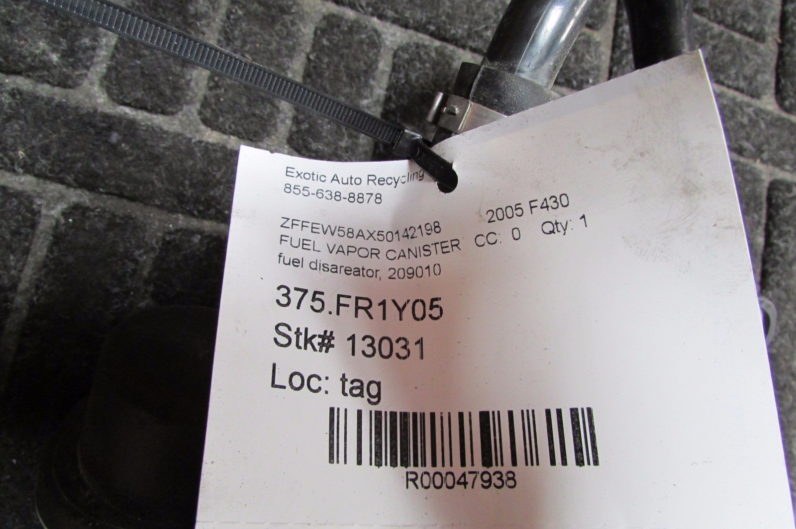 Ferrari F430, Fuel Disareator, Used P/N 209010