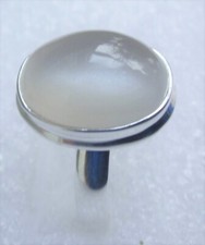 echter grauer NATUR Mondstein Ring 925 Sterling Silber Gr17,5 15x12mm TOP