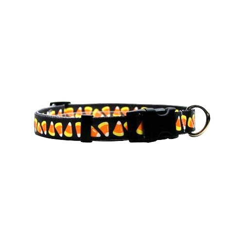 Halloween Dog Collar Puppy Cat SX Small Medium Candy Corn Fall Yellow Dog Design - Picture 2 of 5