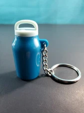 Tupperware Keychain Universal Jar Novelty Key Chain Mini Blue New 