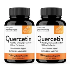 Sandhu's Quercetin 1000mg Per Serving 120 Vegetarian Capsules (Pack of 2)