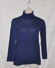 Joan Rivers Knit Sweater With Ribbed Hem Size S Blue