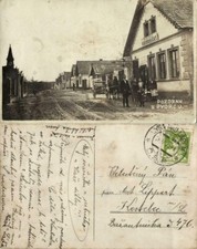 czech, DVORCE DVORC?, Street Scene, Hostinec Uborovicky (1923) RPPC Postcard