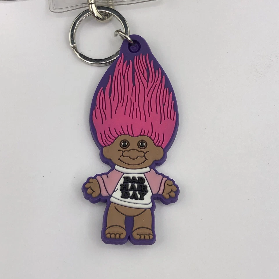 Cordão Dreamworks Trolls com chaveiro pendurado, cartão de identificação boa sorte trolls 2015 - Imagem 4 de 4