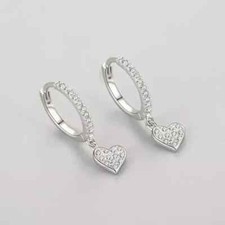 2Ct Round Cut 14K White Gold Plated Simulated Diamond Women Drop Dangle Earring