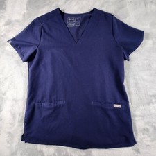 Figs Technical Collection Scrubs Top Small Blue Casma Three Pocket Medical Nurse