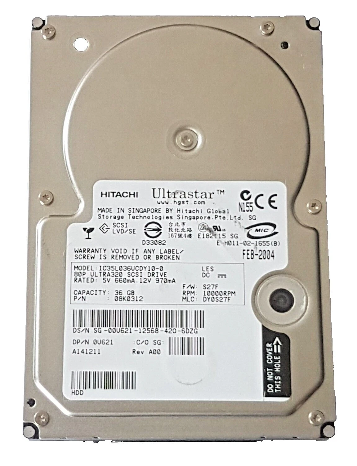 Hitachi Ultra - 320 SCSI Internal Hard Disk Drives 3.5 in Form Factor