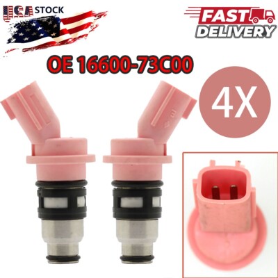 4XFuel Injector 16600-73C00 For Nissan Almera N15 Primera P11 Sunny N14 Y10 1.6L