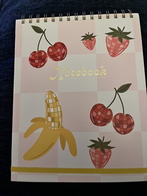 Fringe Studio 90 Lined Page Hardcover Spiral Notebook  Journal 8x10 Fruit Design
