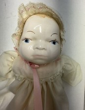 Vintage porcelain Doll Soft Body Porcelain Head  Hands Heirloom Hand Painted
