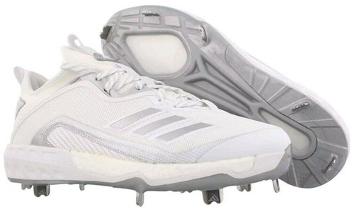 Adidas Mens Icon 7 Mid Blue White Baseball Metal Cleats 