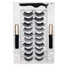 10 PACK 3D Reusable Eyelashes With Box Gel-free Magnetic False Eyelashes