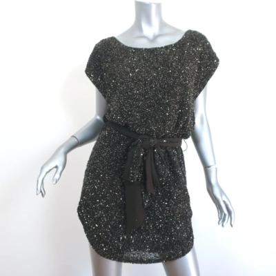 haute hippie mini dress Haute Hippie Black Polyester Mini Dress Size L International