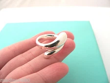 Tiffany & Co Peretti Silver Teardrop Tear Ring Band Sz 5.75 Gift Love Statement