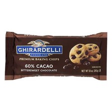 Ghirardelli Cacao 60 Premium Baking Chips Bittersweet Chocolate  10 Oz Pack O