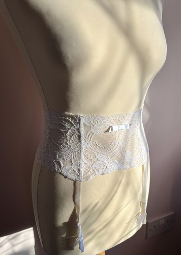 Vtg Warner's French Impressions Deep Lace Nylon Suspender Belt Waist Cincher S M - Picture 3 of 11