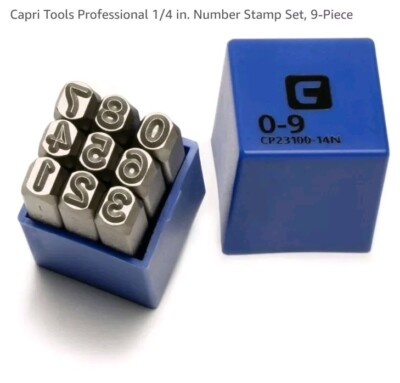 Capri Tools Professional 1/4 in. Number Stamp Set, 9-Piece #27