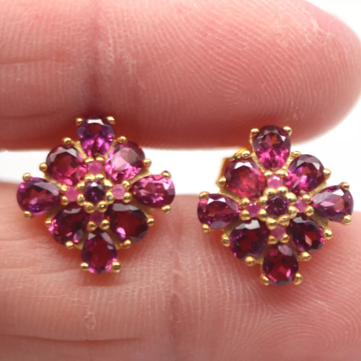 Pink ruby earrings deals