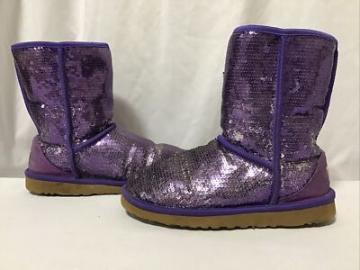 UGG Classic Short Sparkle 3161 Women's Boots Size Purple EUR