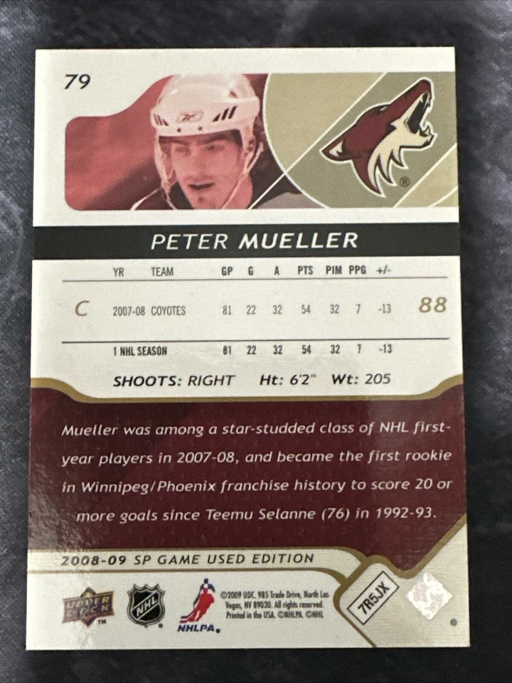 2008-09 SP Game Used Edition Gold Parallel 79 Peter Mueller Arizona Coyotes - Image 3 of 3