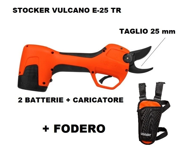 FORBICE STOCKER A BATTERIA ELETTRONICA MODELLO VULCANO E- 25TR 2 BATTERIE