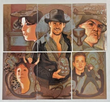 INDIANA JONES MASTERPIECES (Topps 2008) Complete ETCHED FOIL Chase Card Set (6)