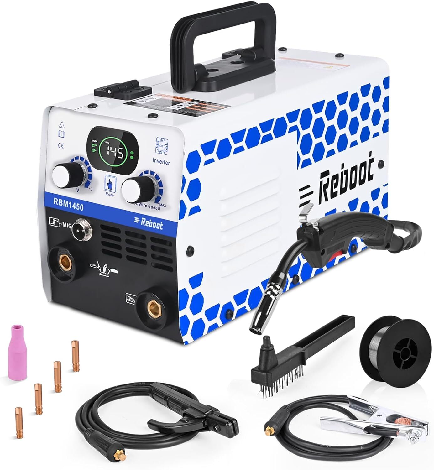 Reboot 145Amp MIG Welder,110V Flux Core Welder Flux MIG/Lift TIG/Stick 3 in 1