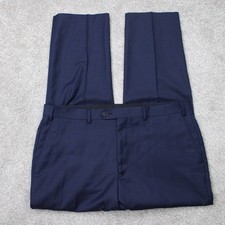 LAUREN Ralph Lauren Pants Mens 38x30 Blue Natural Stretch Wool/Poly Flat Front