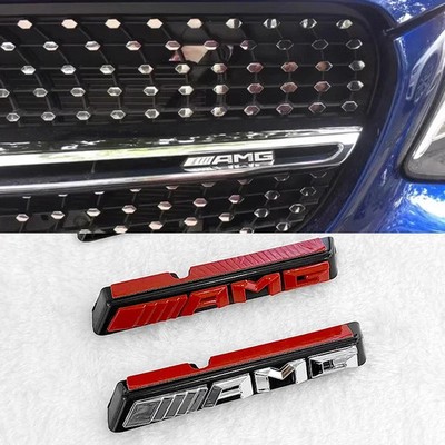 AMG Emblem Car Front Grille Badge For Mercedes Benz GLC A B C E Class W204 W205