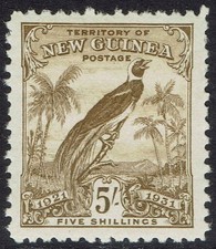 NOUVELLE GUINÉE 1931 OISEAU DATÉ 5/-