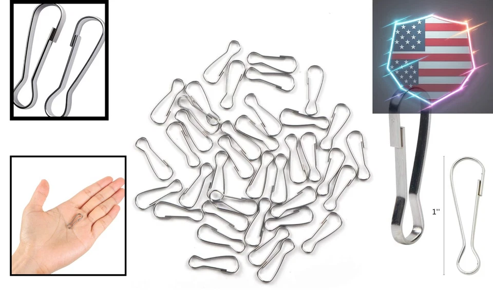 Пружинные крючки из нержавеющей стали 304 100 штук - идеально подходят для брелоков и удостоверений личности - Изображение 2 из 4