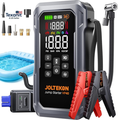 6000A 160PSI 9-In-1 Car Battery Jump Starter with Air Compressor & Air Blower (A