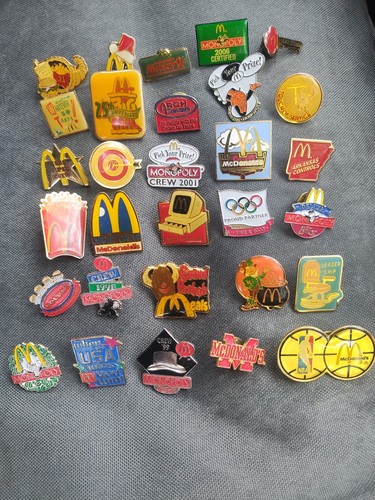 Vintage McDonald's Lapel Pins Lot Of 30