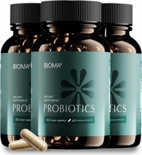 3 Pack BIOMA Probiotics Digestive Health Gut Support for Men Women 60 Capsules