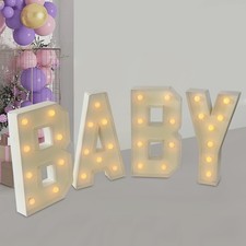 "BABY" Letter Light LED Light Up Letters for Baby Birthdays/Showers KT Board