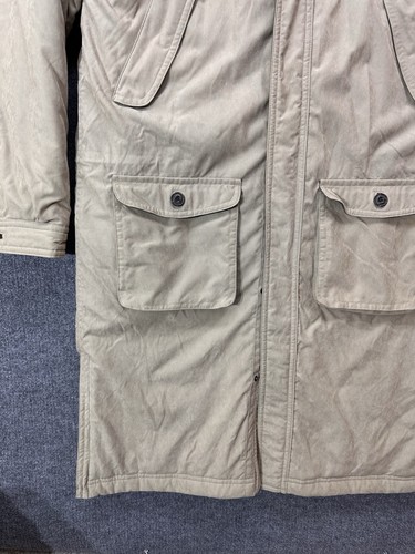 LL Bean Men’s XL Hooded Parka Coat Nylon Wool Lined Quilted Insulated Tan - Picture 6 of 24