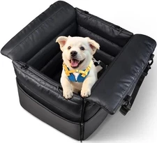 Dog Car Seats for Small Dogs: Safe Booster Safety Leash Waterproof Black Leather