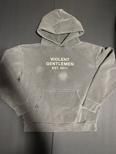 Violent Gentlemen gray Pullover Hoodie Mens L Heavyweight