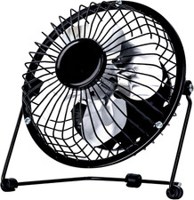 Status 4 Inch USB Desk Fan, Mini Portable, Single Speed, Black, Compact Personal