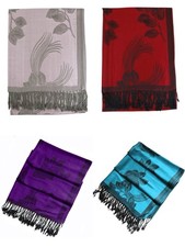 Set of 4 x Rose Floral butterfly Pashmina Scarf Shawl Wrap rave evening party