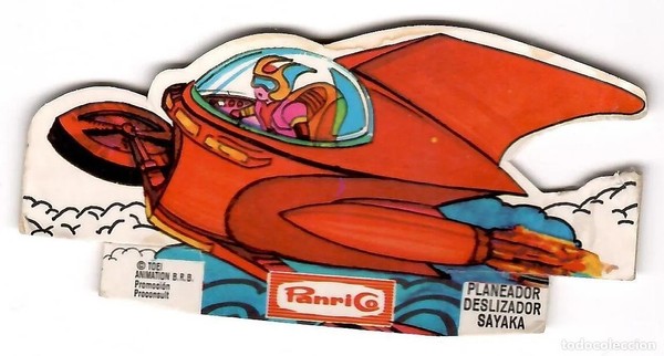 Mazinger Z, cromo troquelado Panrico, sin numero: Planeador deslizador Sayaka