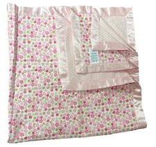 Child Of Mine Carter's Baby Blanket Crib Nursery Pink Satin Trimmed Polkadots