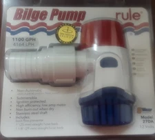 Rule 27DA Non-Automatic Bilge Water Pump 1100 GPH 12V Submersible Marine Boat