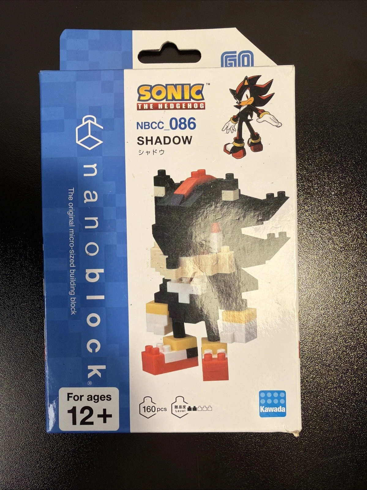 Kawada Nanoblock Sonic The Hedgehog SHADOW Figure Building Kit NBCC_086 Open Box