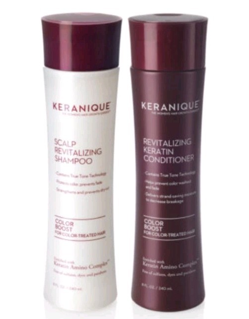 Set-Keranique®Color Boost Hair Growth Shampoo & Conditioner, 8oz ea/Free S&H