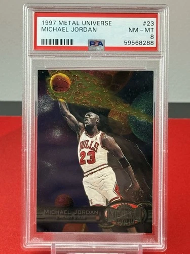 Michael Jordan 1997-98 Skybox Metal Universe #23 PSA 8